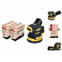 DeWalt Slijpmachine + polijstmachine, DCW 210 N accu excentrische schuurmachine 18 V 125 mm borstelloos Solo + 2x Toolbrothers SPIDER (Excentrische schuurmachine)