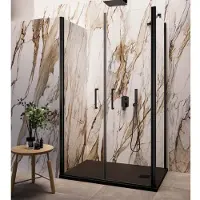 Lacus Zijwand giglio evo 90x200 cm aluminium profiel mat zwart