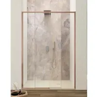 Lacus Schuifdeur torcello tweedelig helder glas 140x200 cm aluminium profiel rose goud