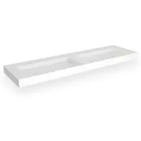 EH Design Opbouw wastafel stretto 1605x455x80 mm solid surface mat wit
