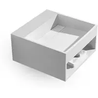 EH Design Wastafel tollegno 500x500x250 mm cube solid surface mat wit