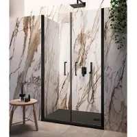 Lacus Nisdeur Giglio Evo Saloon 2 Klapdeuren 115x200 Cm Helder Glas Mat Zwart
