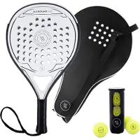By-vp Padel Racket Allround 100 - met Padel Tas en 3 Padel Ballen - Ronde vorm - Sweetspot - Geschikt voor Alle Niveaus - Cadeau - Robin van Persie