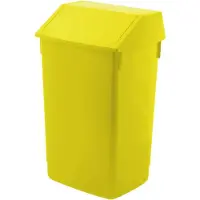 Addis Prullenbak 'Sem' - 60 liter - Afvalbak - Swingdeksel - Geel
