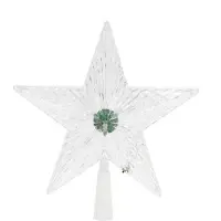 Gerimport Kerstboom ster piek - met licht - knipperfunctie - kunststof - 21 cm - kerstboompieken