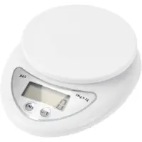 Excellent houseware Digitale keukenweegschaal - wit - kunststof - 16 x 13 cm - Keukenweegschaal