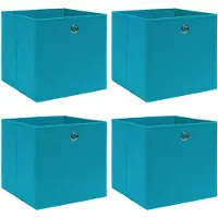 vidaXL Opbergboxen 4 st 32x32x32 cm stof babyblauw