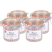 Urban Living Voorraadpot/bewaarpot - 4x - 250 ml - glas - met beugelsluiting - D8.5 x H10 cm - Voorraadpot