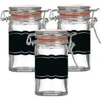 Urban Living Weckpotje/inmaakpotje - 6x - 70 ml - glas - met beugelsluiting - incl. etiketten - Weckpotten