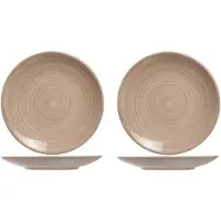 Cosy & Trendy 4x stuks ontbijt/dessert bordjes Turbolino beige/bruin 22 cm - Ontbijtborden