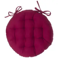 Atmosphera Créateur d'intérieur® Stoelkussen - rond - donkerrood - katoen - 38 x 6.5 cm - tuinstoelkussens