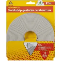 Deltafix Tochtstrip - tochtwering - grijs - zelfklevend - universeel - 12 m x 9 mm x 4 mm - Tochtstrippen