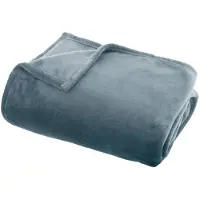Atmosphera Fleece deken/fleeceplaid blauwgrijs 125 x 150 cm polyester - Plaids