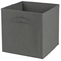 DOCHTMANN Opbergmand/kastmand Square Box - karton/kunststof - 29 liter - donker grijs - 31 x 31 x 31 cm - Opbergmande
