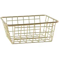 MPLCo Industriele draadmand/opbergmand goud 20 x 15 x 8 cm - Opbergmanden