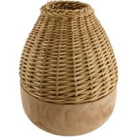 Dijk Natural Collections DKNC - Vaas Dallas - Paulownia hout - 29x29x38cm - Creme