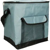 Merkloos Leknes koeltas model Salou -A Medium Size strand/camping - 31 x 23 x 33 cm - 2 vakken - blauw - Koeltas