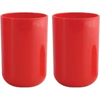 Spirella Drinkbeker/limonadebeker - 4x - PS kunststof - rood - 490 ml - Bekers