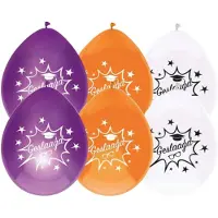 Haza Ballonnen geslaagd thema - 24x - oranje/wit/paars - latex - 27 cm - examenfeest versiering - Ballonnen