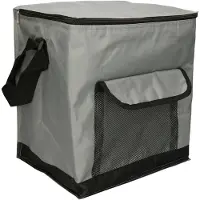 Merkloos koeltas model Salou - Medium Size strand/camping - 31 x 23 x 33 cm - 2 vakken - grijs