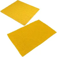 Urban Living Douche anti-slip en droogloop mat/tapijt - badkamer set - rubber/polyester - okergeel - Badmatjes