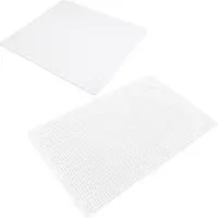 Urban Living Douche anti-slip en droogloop mat/tapijt - badkamer set - rubber/polyester - parel wit - Badmatjes