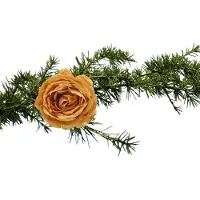 Cosy & Trendy Cosy and Trendy bloem roos - op clip -2x - goud - 9 cm - kunststof - Kersthangers