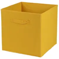 DOCHTMANN Opbergmand/kastmand Square Box - karton/kunststof - 29 liter - oker geel - 31 x 31 x 31 cm - Opbergmanden