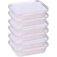 Elite Meal prep bewaar bakjes - Aluminium - 18x - 19 x 14 x 4 cm - met deksel - Vershoudbakjes