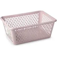 Forte Plastics Plasticforte opbergmand/kastmandje - 13 liter - roze - kunststof - 26 x 37 x 14 cm - Opbergbox