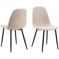 Ebuy24 Eetkamerstoel Celia Stof Beige