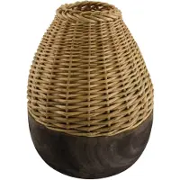 Dijk Natural Collections DKNC - Vaas Dallas - Paulownia hout - 29x29x38cm - Bruin