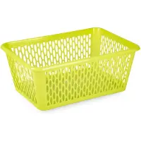 Forte Plastics Plasticforte opbergmand/kastmandje - 13 liter - groen - kunststof - 26 x 37 x 14 cm - Opbergbox
