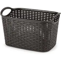 Forte Plastics Plasticforte opbergmand/kastmandje - 19 liter - antraciet - kunststof - 29 x 39 x 25 cm - Opbergmanden