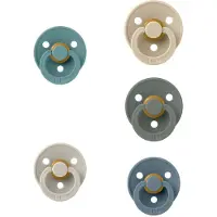 BIBS fopspeen 6-18 maand set 5 stuks Vanilla, Sand, Pine, Petrol en Island Sea maat 2 Latex