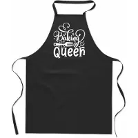 Mijncadeautje Tekstschort - Keukenschort - kookschort - Baking Queen - 100% katoen - verjaardag en feest - cadeau - kado - unisex - zwart
