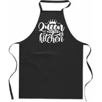 Mijncadeautje Tekstschort - Keukenschort - kookschort - Queen of the Kitchen - 100% katoen - verjaardag en feest - cadeau - kado - unisex - zwart