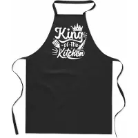 Mijncadeautje Tekstschort - Keukenschort - kookschort - King of the Kitchen - 100% katoen - verjaardag en feest - cadeau - kado - unisex - zwart