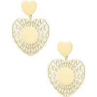 Yehwang Zomer Oorbellen hart- statement - goud - stainless steel - cadeau - hart - statement - dames cadeau-