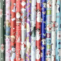 Benza Assortiment kerstpapier cadeaupapier inpakpapier voor KINDEREN K30 - 200 x 70 cm - 7 rollen