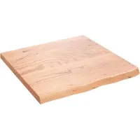 vidaXL Wastafelblad 60x60x(2-4) cm behandeld massief hout lichtbruin