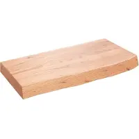 vidaXL Wastafelblad 60x30x(2-6) cm behandeld massief hout lichtbruin
