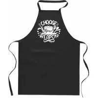 Mijncadeautje Tekstschort - Keukenschort - kookschort - Choose your Weapon - 100% katoen - verjaardag en feest - cadeau - kado - unisex - zwart