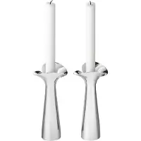 Georg Jensen Bloom Botanica kandelaars 2-pack Roestvrij staal