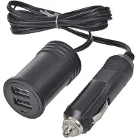 Pricenet Verlengkabel met 2-weg USB lader - 1 meter - 12/24V - Snelle oplading