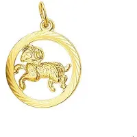 The Jewelry Collection Geelgouden Hanger sterrenbeeld ram gediamanteerd 4005640