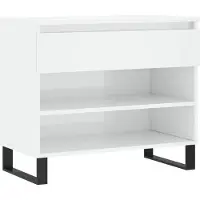 vidaXL Schoenenkast 70x36x60 cm bewerkt hout hoogglans wit
