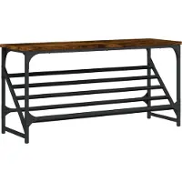 vidaXL Schoenenrek 90x30x45 cm bewerkt hout gerookt eikenkleurig