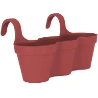 Merkloos ARTEVASI Bloempot voor balkon Capri Individ - 30.5 x 54 x H 28 cm - 11 L - Donkerrood
