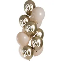 Folat - Golden Latte 20 jaar ballonnen (12 stuks)